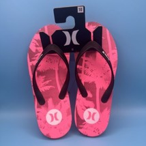 HURLEY Men 10 Flip Flops Sandals Shoes Tropical Palm Tree Rubber Thongs ... - £9.44 GBP