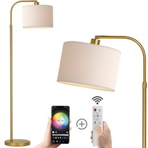 Gold Floor Lamp With Remote Control, 1200 Lumens 15W Led Bulb Included, Adjustab - £81.97 GBP