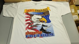 NEW Vintage Y2K AMERICA STRIKES BACK ENDURING FREEDOM XL Patriot T Shirt - £20.43 GBP