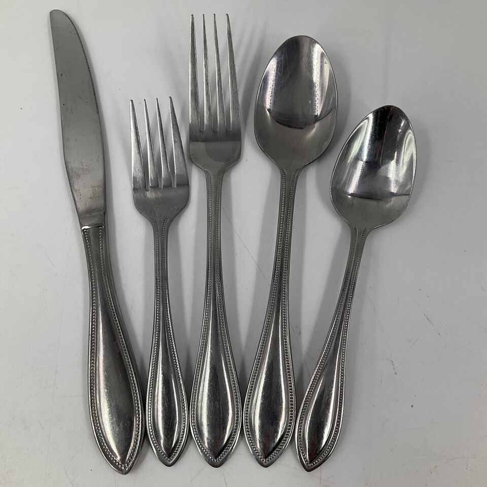 International Silver American Bead Stainless Flatware Silverware 5-Piece... - $9.88