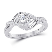 10k White Gold Round Diamond Solitaire Bridal Wedding Engagement Ring 1/5 Ctw - £400.28 GBP