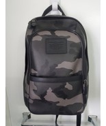 COACH Backpack LEATHER Black /Camo RETRO DESIGNER 5 Pocket Pristine Full... - £232.53 GBP