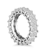 14k white gold emerald cut diamond eternity ring/ 6 carat diamond weddin... - £14,596.33 GBP+