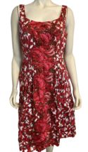 Maggy London Women&#39;s Sleeveless Fit and Flare Dress Pink Floral 12 - £29.89 GBP