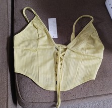 Urban Outfitters - BNWT - Lace Up Front Halter M lime color - £6.99 GBP