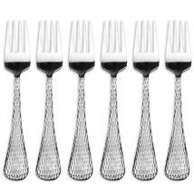 PG COUTURE Stainless Steel Hammered Dinner Fork - Nile, 6 Pieces - £11.30 GBP