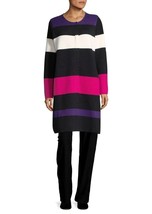 New Calvin Klein Women&#39;s Striped Long Sweater Cardigan Multi Color Varie... - £66.32 GBP
