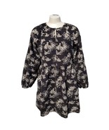 Universal Thread Mini Dress Black Charcoal Floral Side Pockets Small - £14.27 GBP