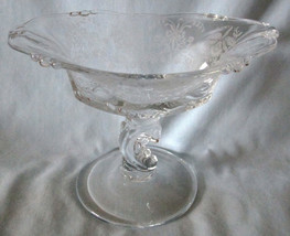 Heisey Crystal Etched Orchid Stem Jelly Dolphin Stem - $35.53