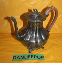 Antique Old English Melon Community Plate Silver Metal Teapot - $123.74