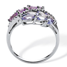 PalmBeach Jewelry 1.62 TCW Amethyst and Tanzanite Ring in .925 Sterling Silver - £61.39 GBP