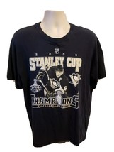 2009 NHL Stanley Cup Final Champions Pittsburgh Penguins Adult Black XL ... - $14.85