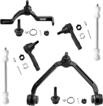 8Pcs Suspension Kit Front Upper Control Arm and Ball Joints Tie Rods S - £135.43 GBP