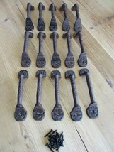 15 Handles Gate Drawer Pulls Pulls Shed Cabinet Door Handles Cast Iron RUSTIC  - £27.10 GBP