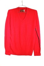 VTG Stephen  Williams Red Acrylic V Neck pullover Sweater  NWOT L 1970s - $34.75