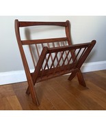 Vintage MidCentury MCM Danish Modern Teak Wood Folding Magazine Rack - $198.78 CAD