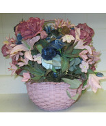 Large Artificial Flower Planter woven Basket Faux Indoor House Plant wit... - $11.65 CAD