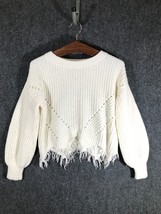 No Boundaries Womens Sweater Pullover Size S (3-5) White 3/4 Length Long Sleeve - £8.80 GBP