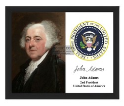 President John Adams Presidential Seal Autographed 8X10 Framed Photograph - £15.76 GBP