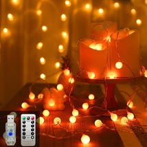 Fairy Lights 23 ft 50 LED Globe Twinkle Christmas Lights with Remote Control - £10.64 GBP