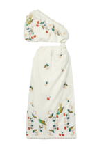 NWT FARM Rio Pitanga Maxi in Off-white Embroidered One Shoulder Cut-out Dress M - $123.75