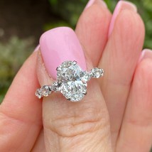 Igi 2.55 Karat E-VVS2 Oval Schliff Kunstdiamanten Grown Diamant Verlobungsring - £2,989.92 GBP