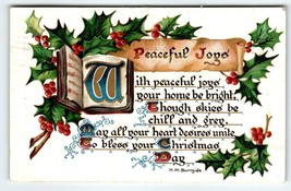 Christmas Postcard Tuck 1909 Artist Signed H.M Burnside Peaceful Joys Series 104 - £10.43 GBP