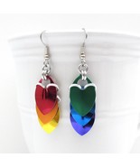 LGBT pride earrings, gay pride jewelry, rainbow chainmail scales - £17.62 GBP