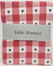 1 Fabric Outdoor Table Runner (14&quot;x72&quot;) PATRIOTIC,USA FLAG COLORS STAR C... - £14.18 GBP
