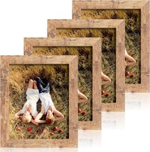 4 Pack 8x10 Rustic Picture Frame Set with High Definition Glass Photo Frame for  - £39.30 GBP