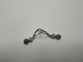 Vintage Designer Sterling Silver Marcasite Dangle Gemstone Earrings 2.6cm - £23.65 GBP