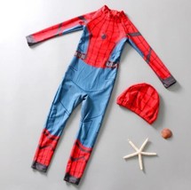 Kid Swimsuit Boys One Piece Sunscreen Long Sleeve Spiderman - £23.94 GBP