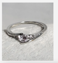 Silver Minimalist Rhinestone Costume Ring Size 5 6 7 8 - $39.99