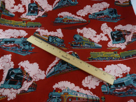 Train “Double E” Alexander Henry 2002 Cotton Quilt Fabric red 4+ yards - £47.41 GBP