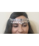 Pomegranate Forehead Flowery Silver Plated Drop, Armenian Headpieces Drop - $78.65 CAD