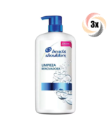 3x Bottles Head &amp; Shoulders Limpieza Renovadora Renewing Cleanse Shampoo... - £38.02 GBP