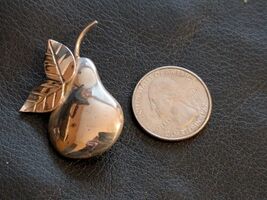 Pear Stem Leaf Pin Brooch Mexico TU-51 925 Sterling Silver 1 x 1 in 9.2 g - $68.83