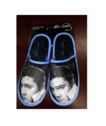 slippers bedroom shoes Elvis Presley one size black blue e8918 - $24.99