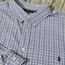 Polo Ralph Lauren Performance Plaid Multicolor Shirt Blue Purple 4XL 4XB... - $25.99