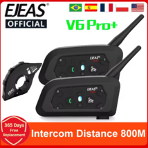 EJEAS V6 PRO+/PLUS Motorcycle Helmet Bluetooth Walkie Talkie 6 Rider Distance 80 - $63.69