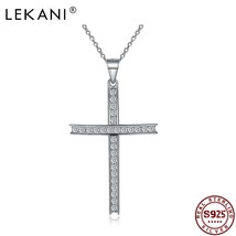 LEKANI 925 Sterling Silver Pendant Necklace Fashion Set Diamond Crucifix Pendant - £18.30 GBP