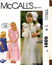 McCall&#39;s 6891 Girls Party Dress Bonnet Bag Sewing Pattern Vintage 1979 - £10.18 GBP