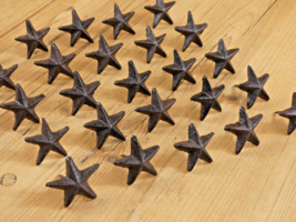 25 Star Nails Cast Iron 1 7/8&quot; Tacks Texas Rustic Western 1 1/4&quot; Nail Small - $49.99
