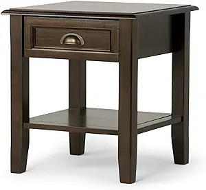Burlington Solid Wood 18 Inch Wide Square Transitional End Side Table In... - $283.99