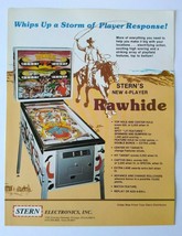 Rawhide Pinball FLYER Original Game Retro Western Cowboy 1977 Vintage Promo Art - $40.50