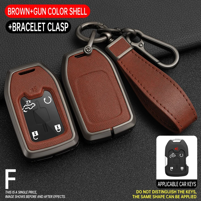 Zinc Alloy Leather Car Remote Key Case Cover Shell for CHEVROLET Silvera... - £20.46 GBP