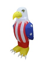 6 Foot Patriotic Inflatable American Flag Bald Eagle 4TH Of July Yard Decoration - £52.23 GBP