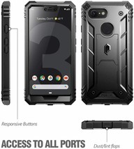 Google Pixel 3 XL Rugged Case with Built-in-Screen Protector Heavy Duty Black - £41.78 GBP