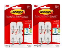 Command Small Wire Toggle Hooks, White, Damage Free Organizing, 4 Hooks ... - £10.62 GBP