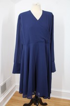 NWD Madeleine Studio 18 M Blue V-Neck Sheer Sleeve Maternity Dress - £26.71 GBP